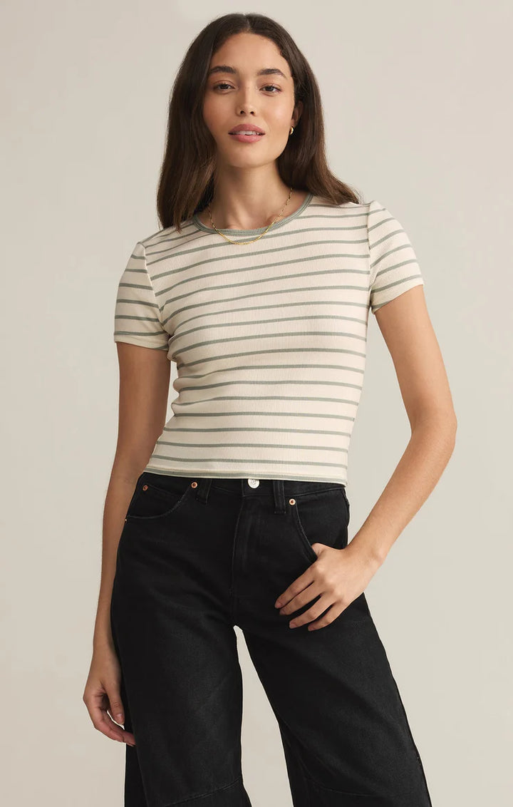 Saxton Striped Rib Tee