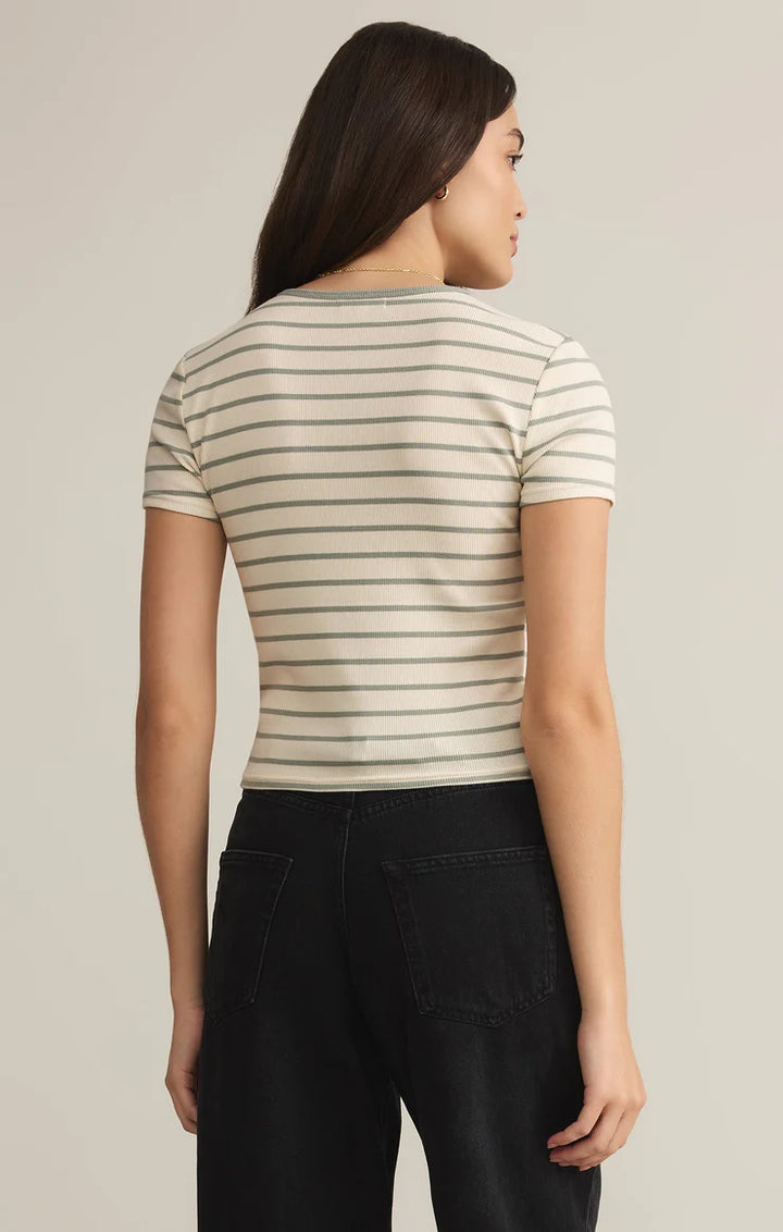 Saxton Striped Rib Tee
