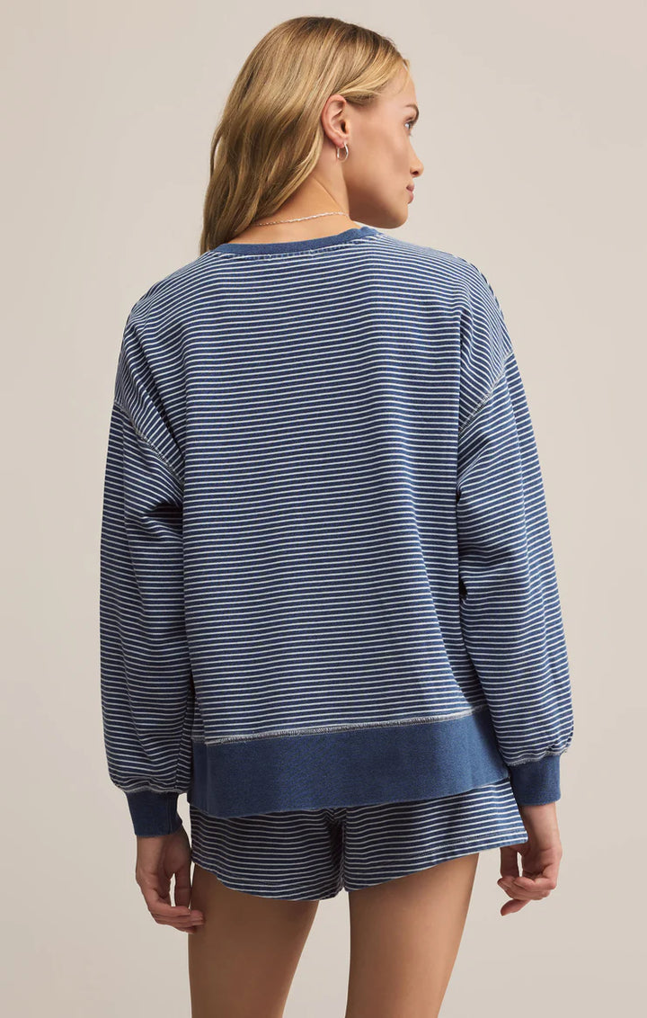 Apollo Knit Denim Striped Sweatshirt