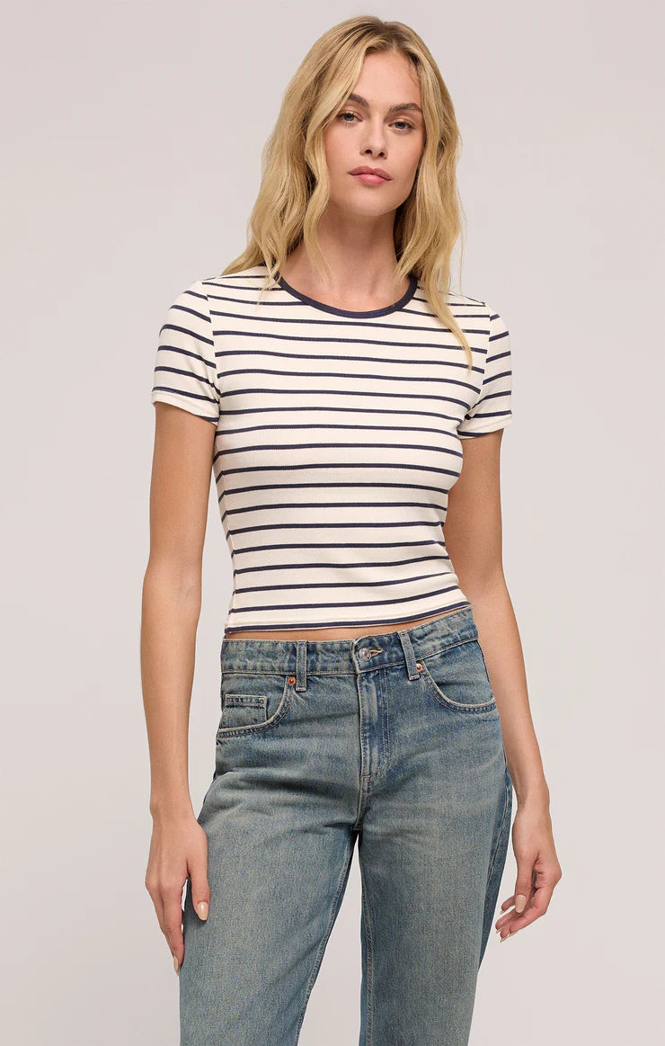 Saxton Striped Rib Tee