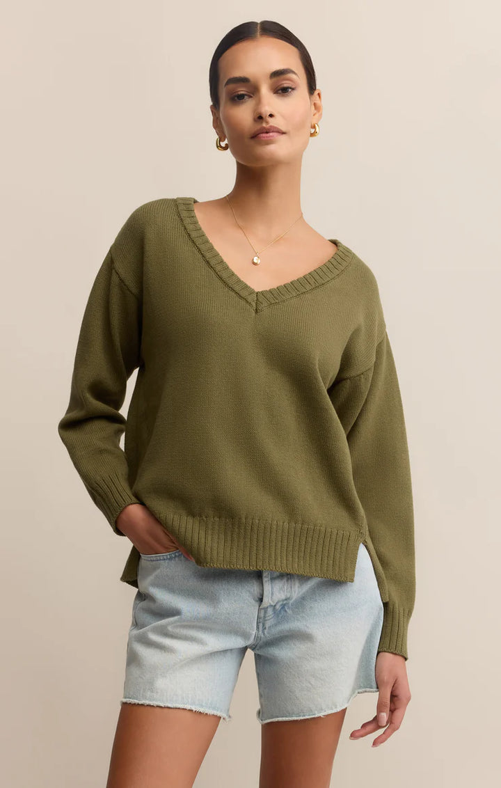 All Around Cotton V-Neck Sweater
